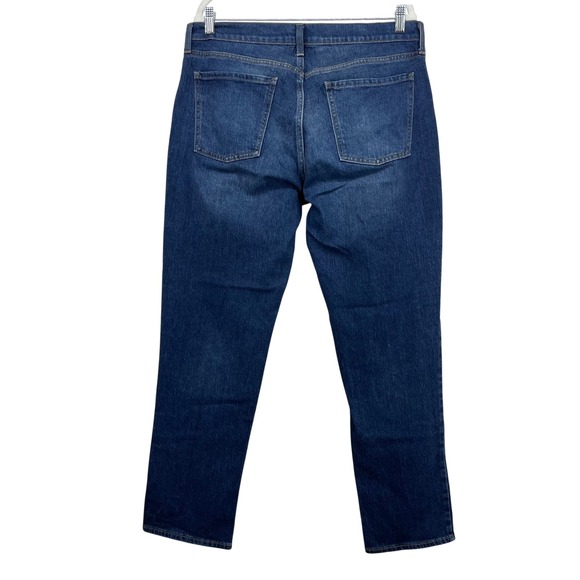 Old Navy Women 12 Wow Boyfriend Jeans 36x30 Blue Mid-Rise Straight Leg Dark Wash - Picture 5 of 7